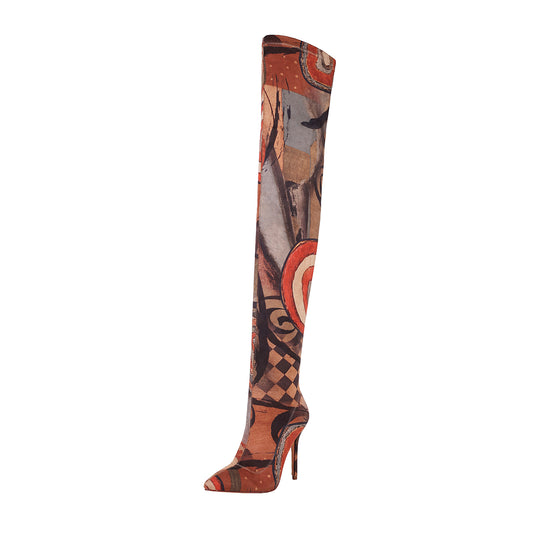 Mona 105 Art Print Over Thigh High Boots