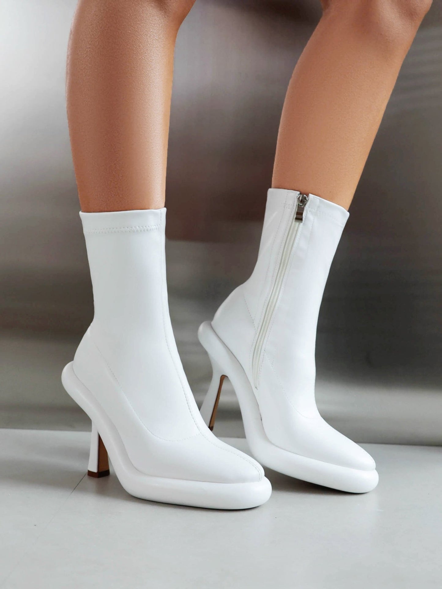 Elana 90 Mid - Calf Stiletto Boots - Vivianly Shoes - Ankle Boots