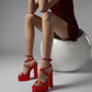Eliza 148 Square Toe Platform Pumps - Vivianly Shoes - Chunky Heels