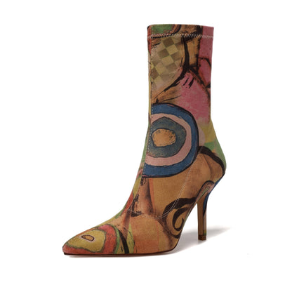 Georgia 89 Art Print Mid Calf Boots - vivianly | Shoes Handcrafted with Love - Mid Calf Boots