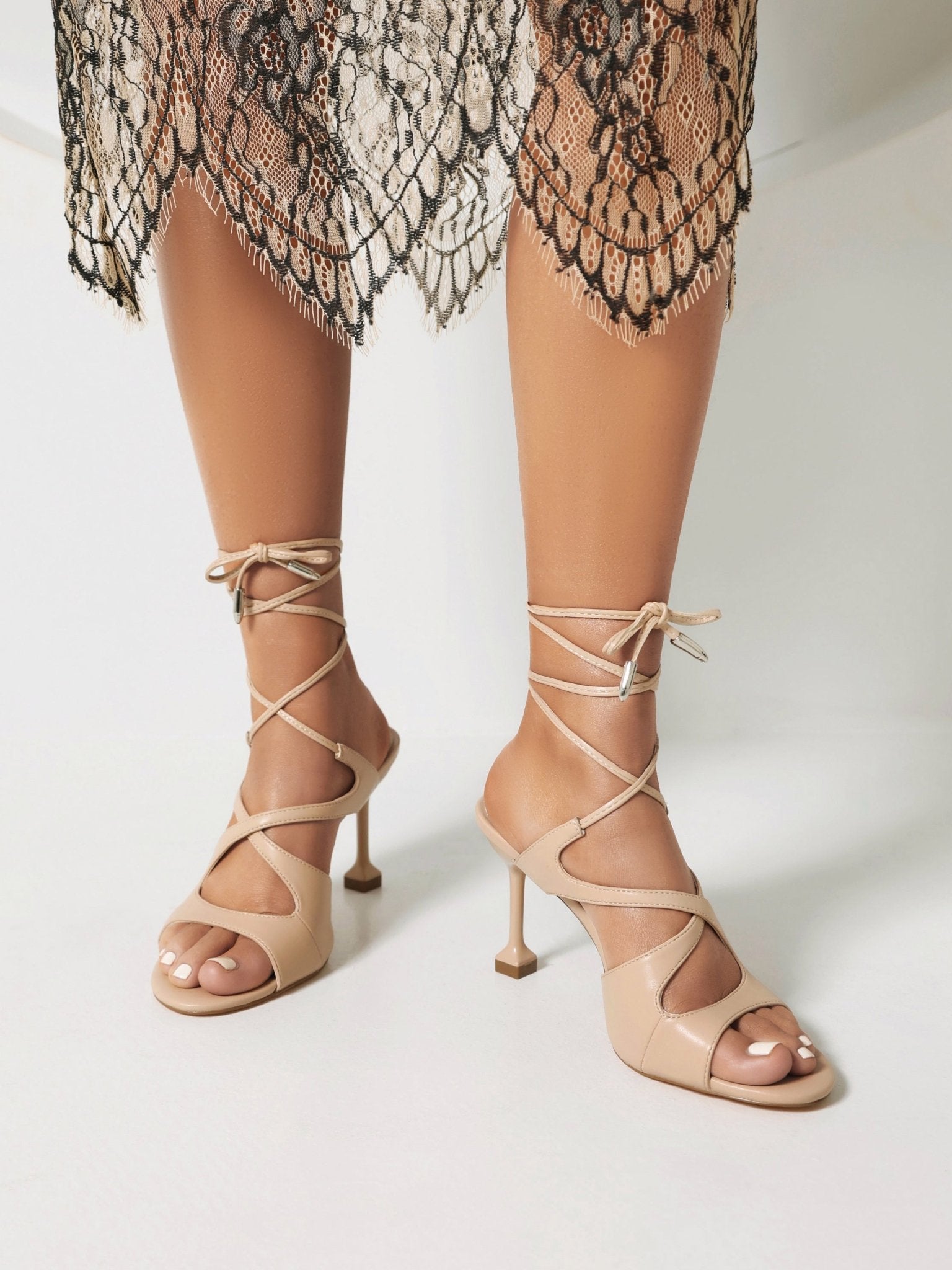 Jade 85 Lace - Up Stiletto Sandals - vivianly | Shoes Handcrafted with Love - Stilettos