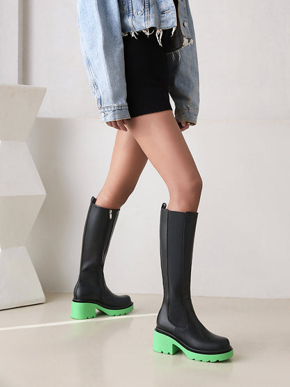 Katrina 49 Block Heel Riding Boots - Vivianly Shoes - Chunky Heels