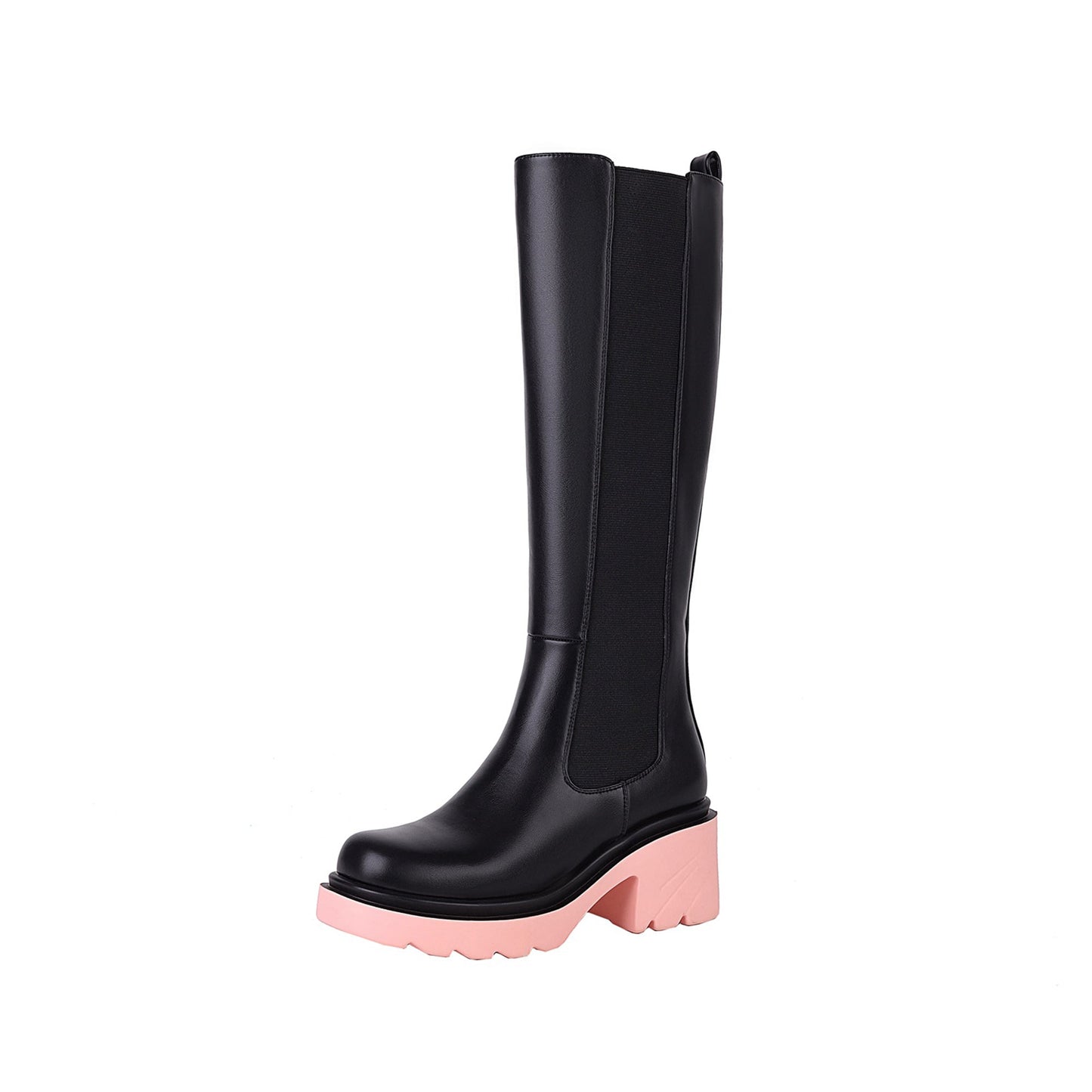 Katrina 49 Block Heel Riding Boots - Vivianly Shoes - Chunky Heels