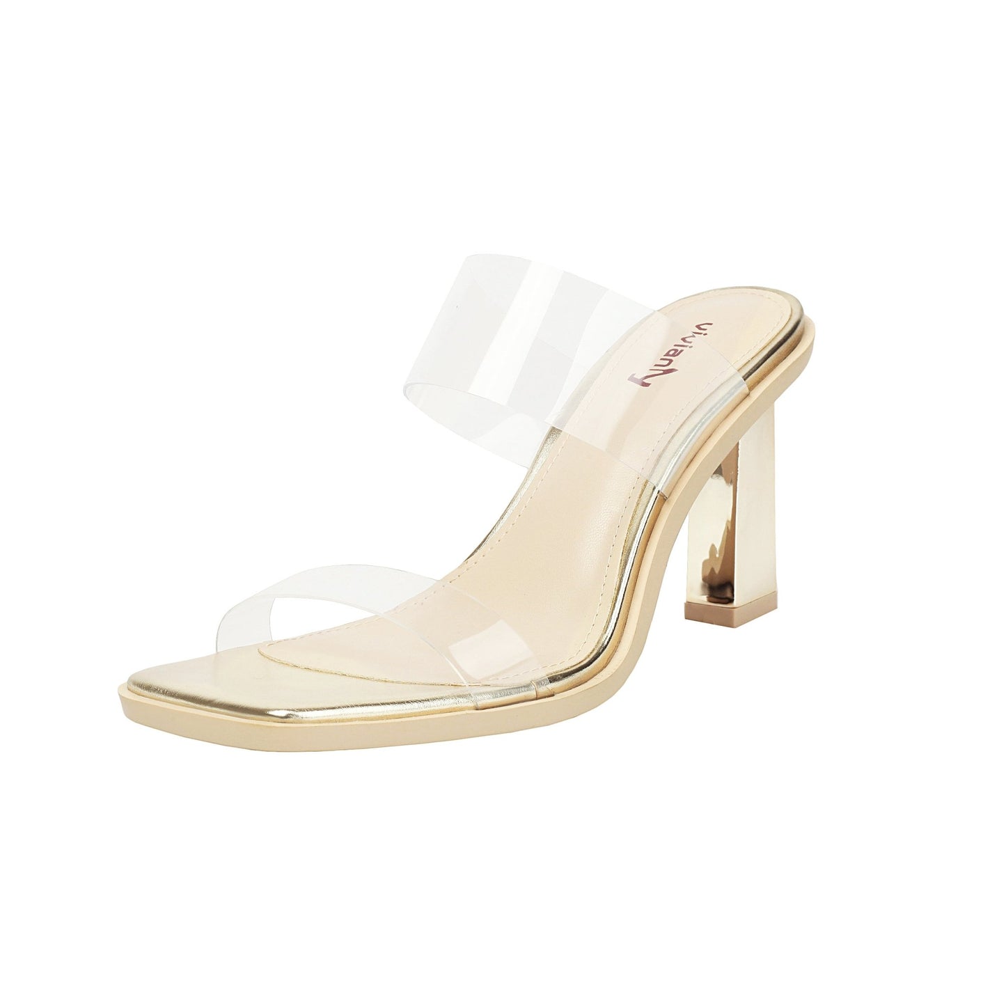 Maya 84 Open Toe Clear Accent Sandal Heels - Vivianly Shoes -