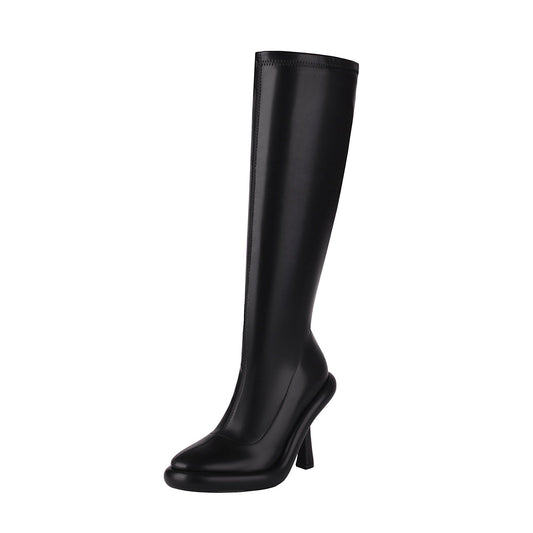 Rachel 120 Mid - Calf Stiletto Boots - Vivianly Shoes - Knee High Boots