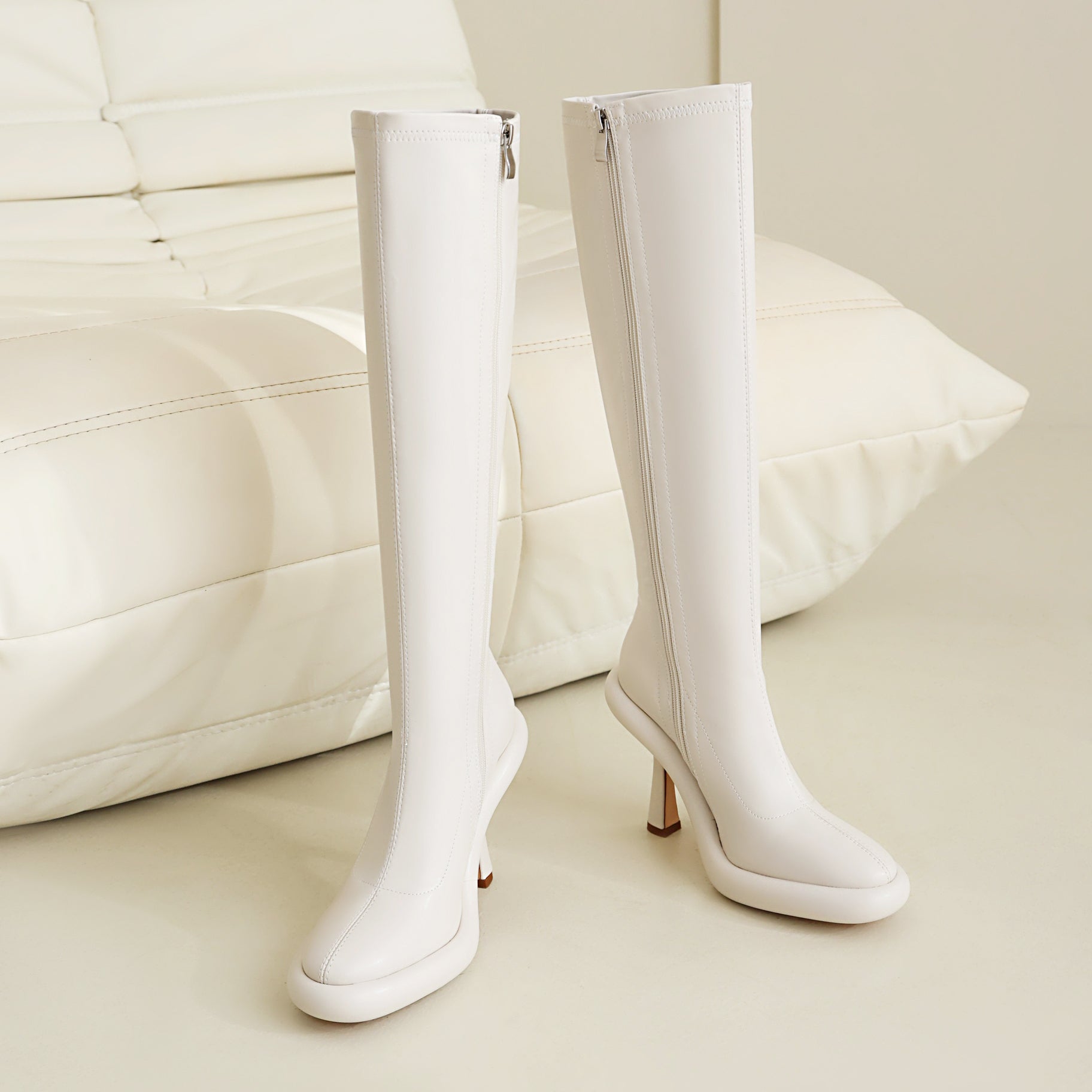 Rachel 120 Mid - Calf Stiletto Boots - Vivianly Shoes - Knee High Boots