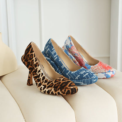 Reya 120 Cloth Stiletto Pumps - vivianly | Shoes Handcrafted with Love - Chunky Heels