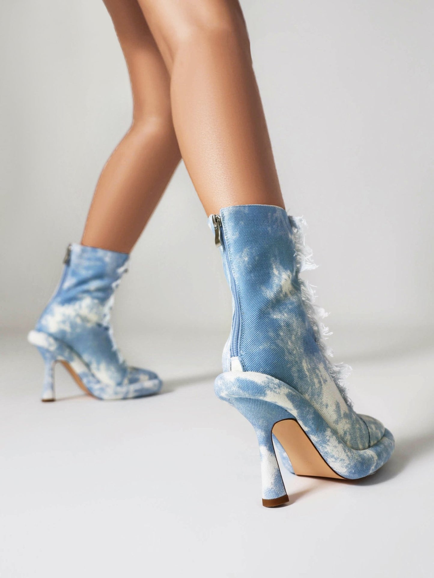 Starla 95 Denim Stiletto Boots - Vivianly Shoes - Ankle Boots