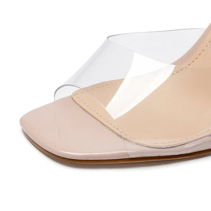 Theresa 109 Clear Peep Toe Heels - Vivianly Shoes - Stilettos